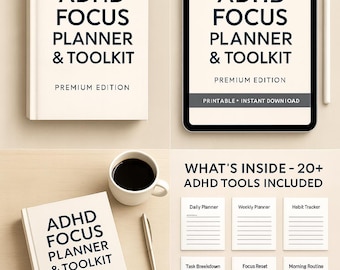ADHD Productivity Planner PDF – Focus & Task Breakdown System