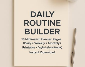 Daily Routine Planner PDF – Minimalist Habit & Productivity Builder
