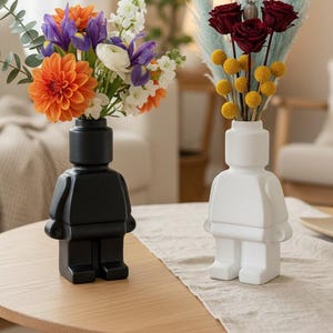 Ceramic Robot Vase – Nordic Style Indoor Flower Pot – Modern Home  Unique Figurine Planter