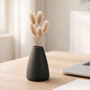 Jarrón negro minimalista: maceta decorativa para la sala de estar o la isla de la cocina