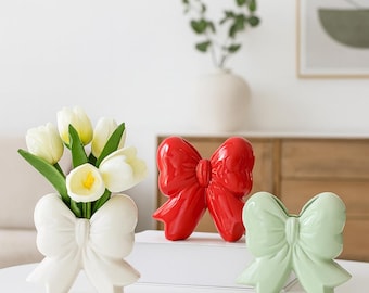 Bow Ceramic Vase - Playful Ribbon Flower Holder - Etsy