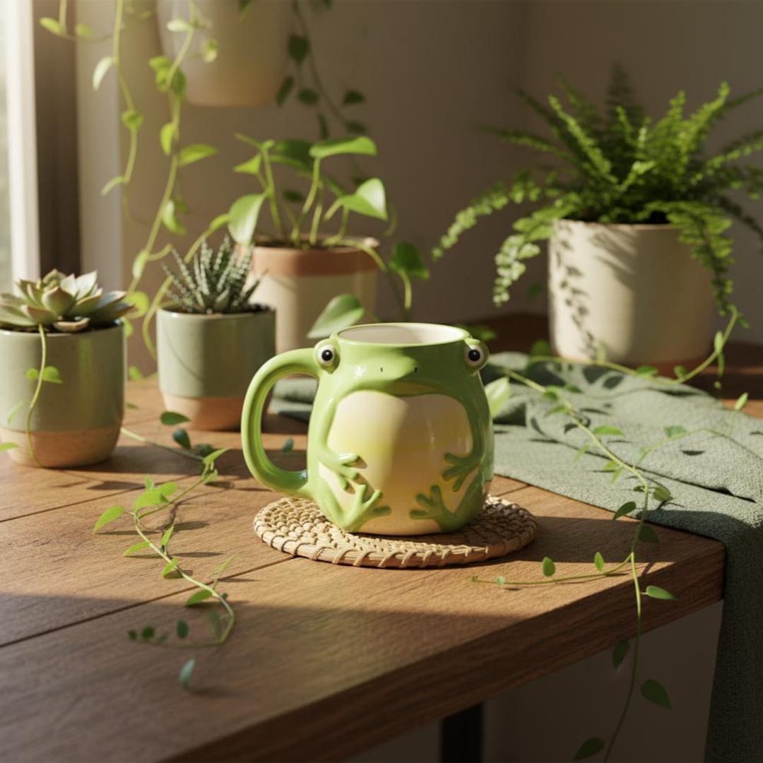 3D Frog Ceramic Mug • Cute Cartoon Animal Cup for Coffee, Milk, or Tea ...