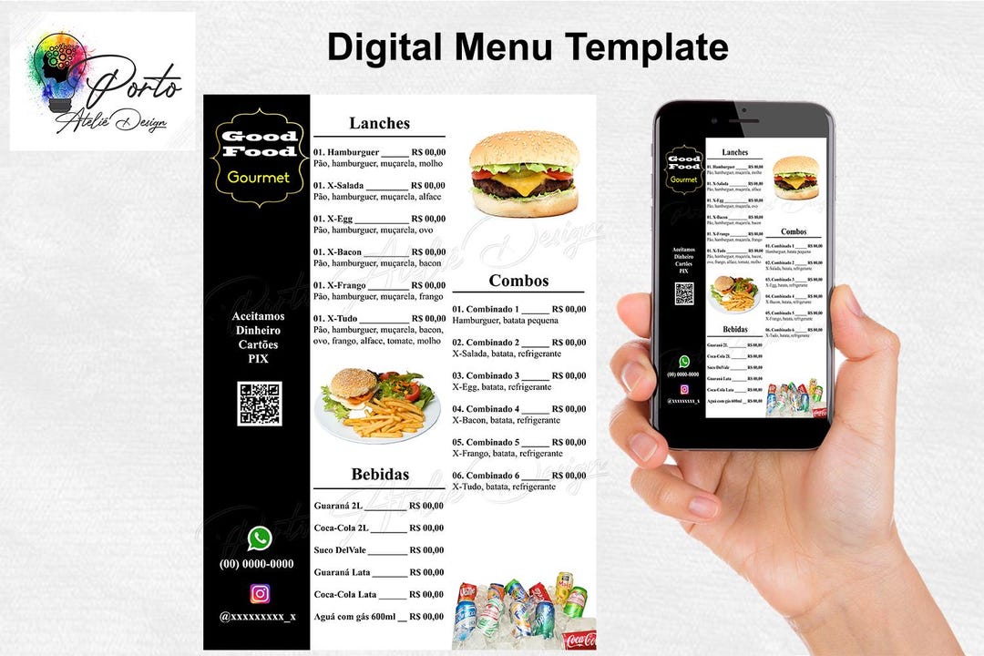 Digital Menu Template - Etsy