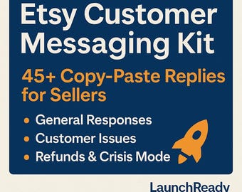 Etsy Customer Messaging Templates Kit | 45+ Copy-Paste Replies for Sellers | Digital Download