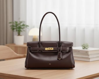 Genuine Leather Shoulder Bag for Women – Large Capacity Everyday Work & Commuter Handbag