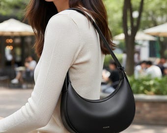 Women’s Small Crescent Shoulder Bag – Winter Crossbody Underarm Handbag Gift for Her