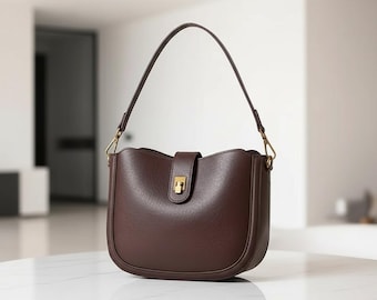 Genuine Leather Women’s Shoulder Bag – Soft Natural Cowhide Crossbody Purse
