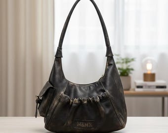 Retro Leather Shoulder Bag for Women – Vintage Underarm Purse, Winter Everyday Handbag