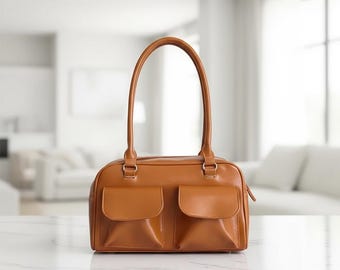 Elegant Burgundy PU Leather Handbag – Vintage Women’s Shoulder & Underarm Bag