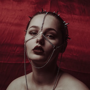CALLA Chain Headdress/Harness Face Jewelry Harness with Spiky Headband