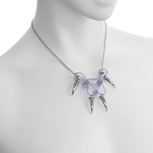 CLAWZ - Clear with Silver Kitty Paw Pendant Chain