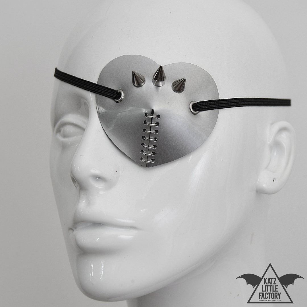 SPIKE Silver Heart Eye Patch Etsy