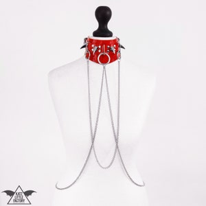 K3PT - Red PVC Collar with Body Chain