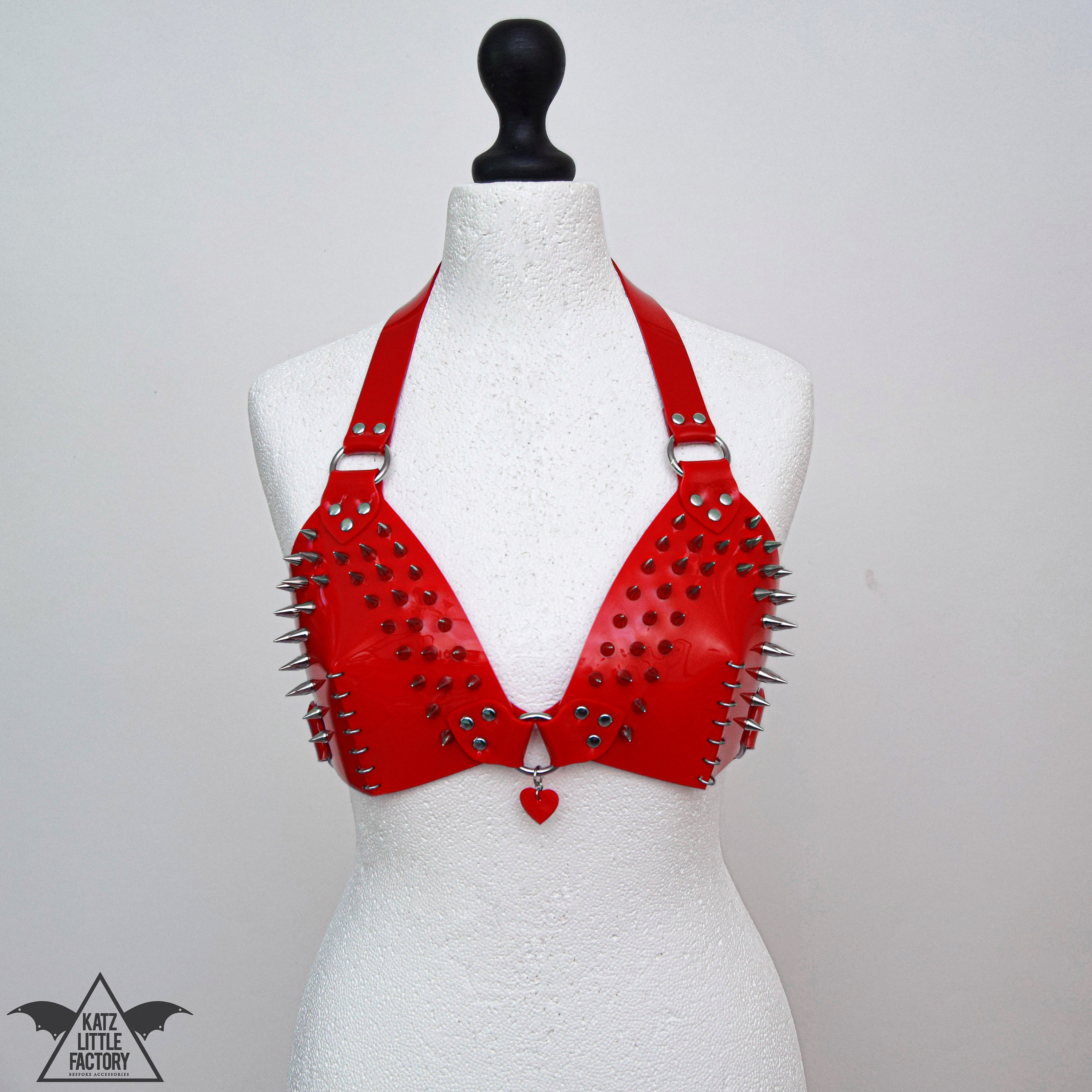 SPIKE Poppy Red PVC Bra -  Canada