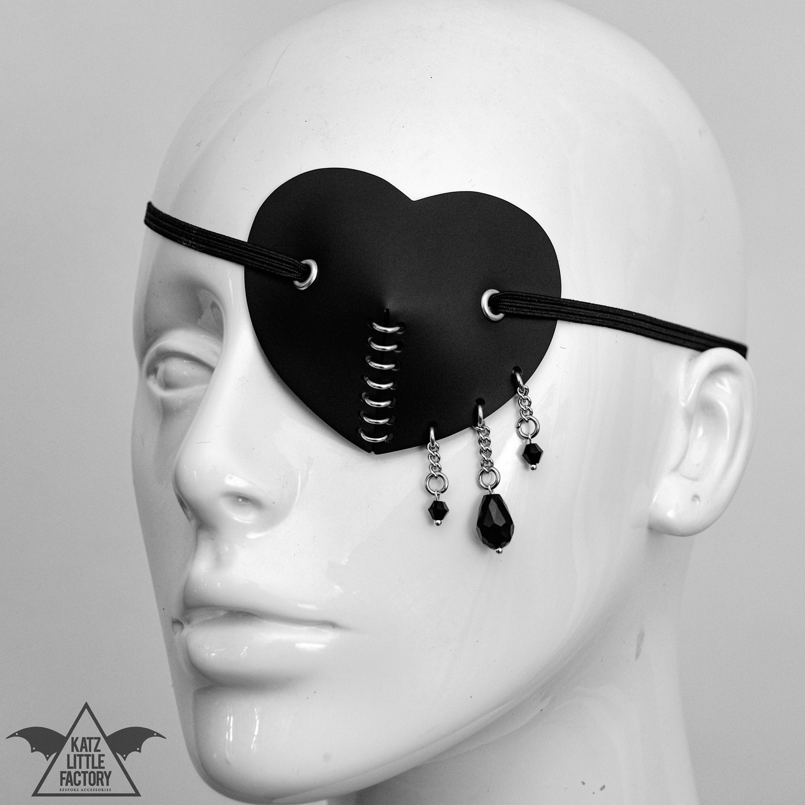 TEARS Black Heart Eye Patch Etsy UK