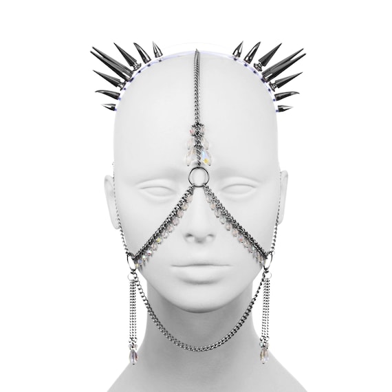 Hatchet Through The Head Headband Adult Silver 33cm Hatchet Through The Head Headband Adult Silver 33cm