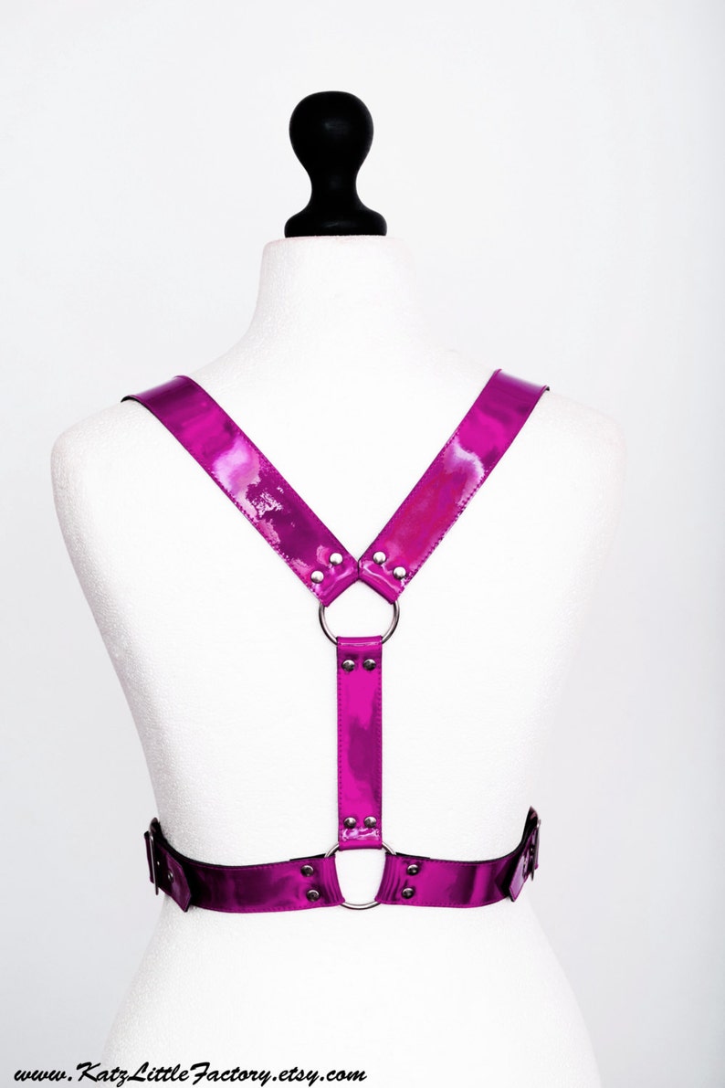 Mirror Iridescent Purple PVC Vinyl Body Harness Under Bust | Etsy