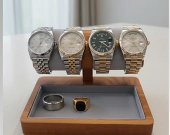 Wooden T-Shaped Watch Stand, Solid Wood Watch & Bracelet Holder, Japanese Minimalist Accessory Display