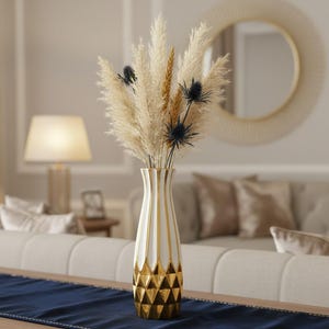 Watergouden keramische vaas van 30 cm – luxe woondecoratie