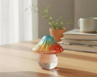Glass Mushroom Hydroponic Vase – Boho Style Planter for Living or Dining Room
