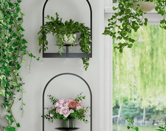 Prateleira de parede para plantas – Suporte de metal para plantas de janela (2)