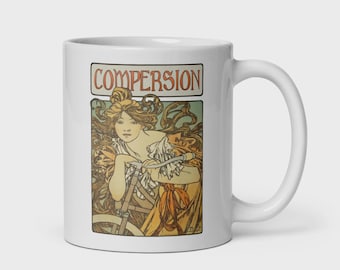 Vintage Compersion Mug - Art Nouveau Polyamory Design Cup