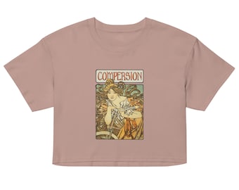 Vintage Compersion Crop Top - Art Nouveau Polyamory Symbol Tee