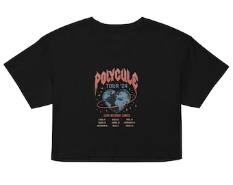 Polycule Tour Crop Top - Vintge Rock Band Style ENM Tee