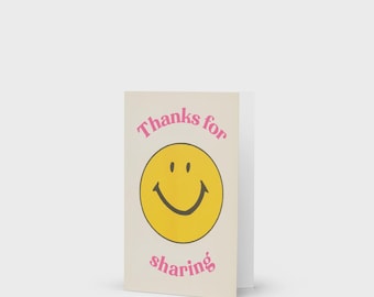 Thanks for Sharing Greeting Card - Vintage ENM-Inspired Humor Stationery