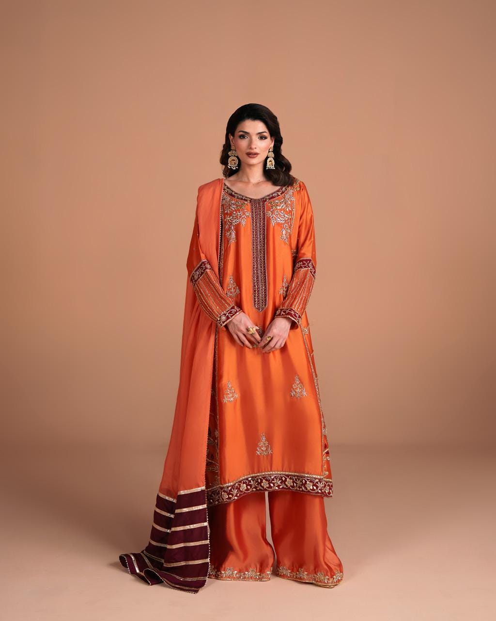 open lace back dress Tomilade Straight Maxi Dress Burnt Orange – Lady Biba US main image 1