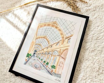Pintura de acuarela original de París, arte mural, pintura hecha a mano, decoración, regalo de viaje francés