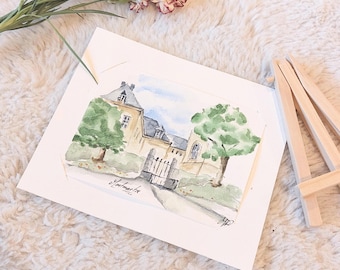 Acuarela original - Hecha a mano - París