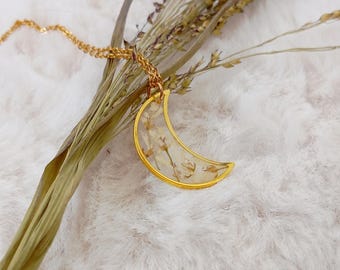 Collar hecho a mano con flores reales - Acero inoxidable