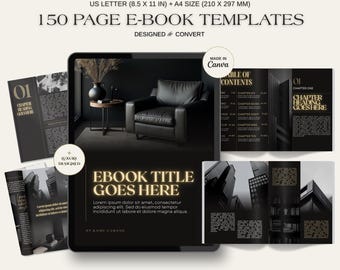 Black and Gold Ebook Template Canva for Coaches, Masculine Coaching Workbook