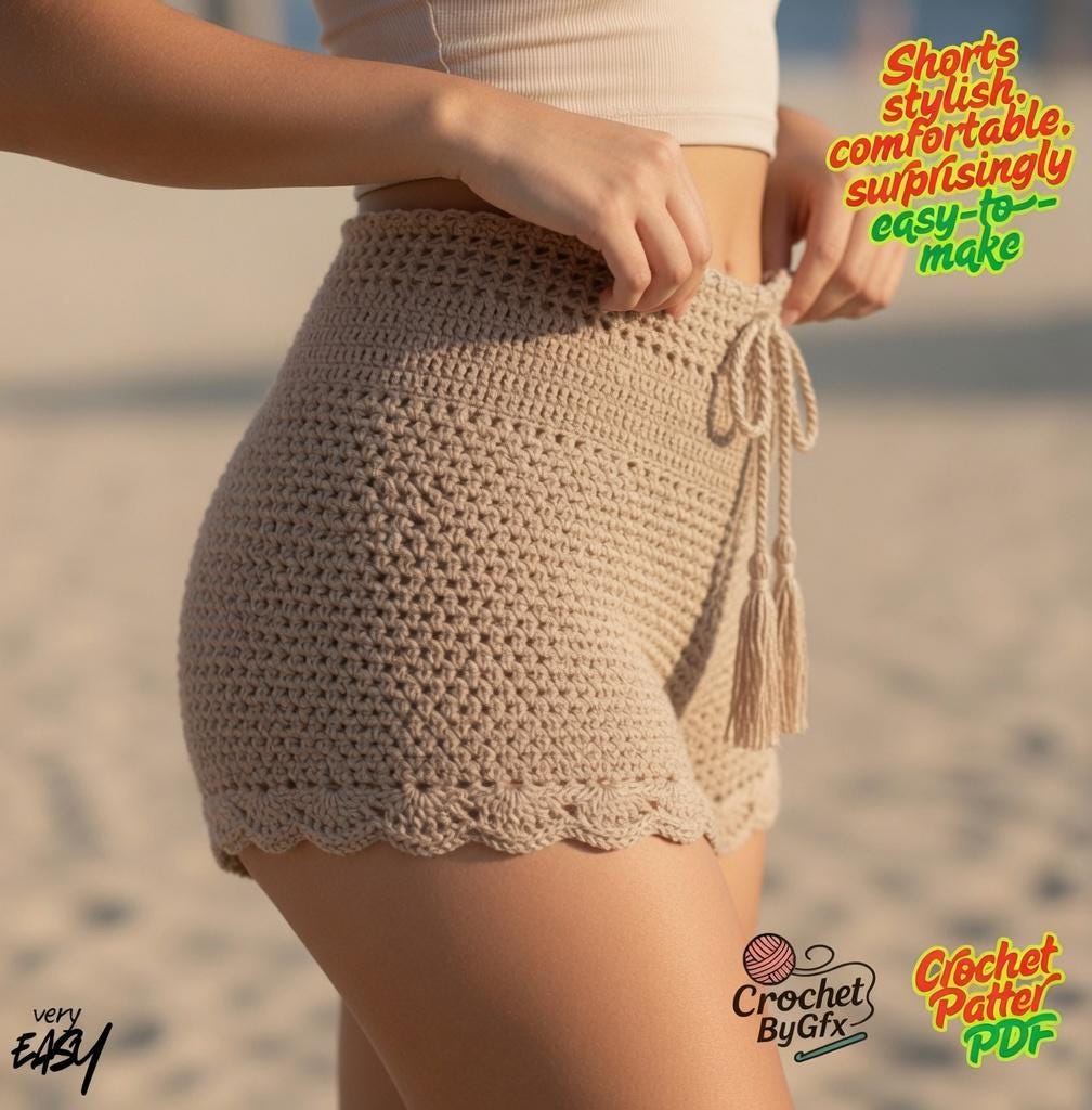 38 Women’s Crochet Shorts Patterns To Make Before Summer Hits 12 High Waisted Crochet Shorts