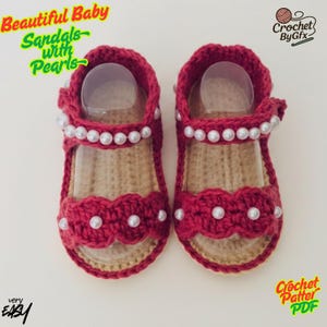 Crochet Baby Sandals Pattern | Pearls, Easy Beginner Booties (PDF Download)