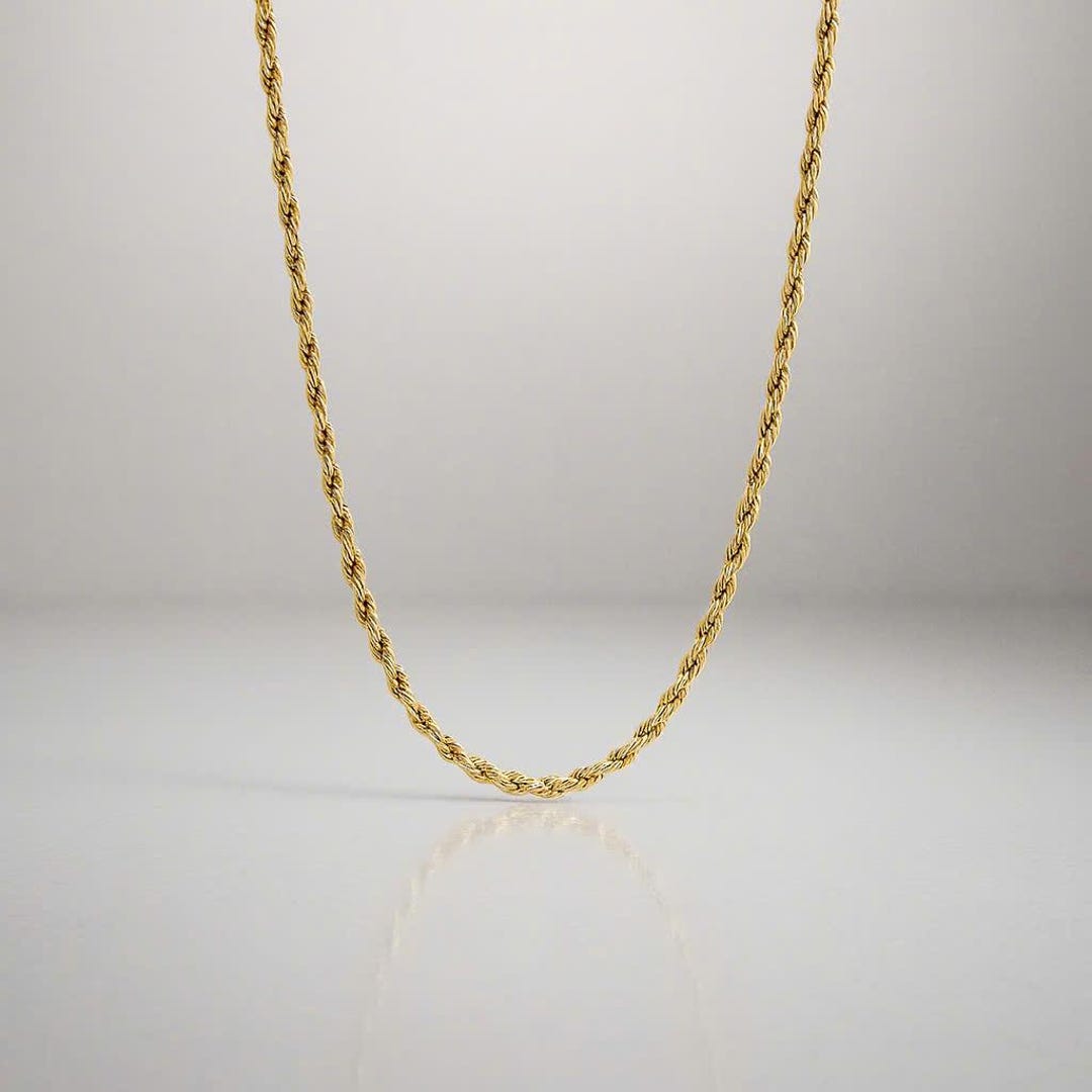 Small Rope Chain Necklace (gold) - Etsy