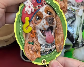 Llavero de cuero personalizado con retrato de mascota, hecho a mano, para bolso. Regalo personalizado con retrato de mascota, dije para bolso de perro o gato y recuerdo.