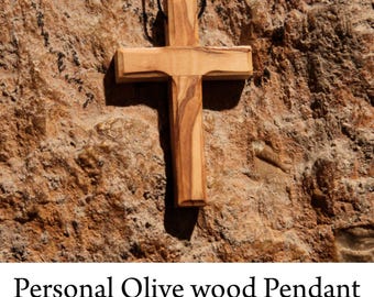 Handcrafted Olive Wood Cross Necklace – Holy Land Christian Gift