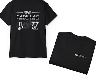 Cadillac Formula 1 Team Tee | Racing Logo Back Numbers 11 77, Bottas, Perez