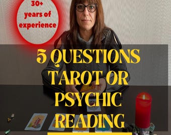 5 Questions Tarot or Psychic Reading / Insight & Intuitive Guidance / Spiritual Guidance / Same Hour