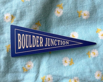 Boulder Junction Wisconsin Tiny Pennant Sticker
