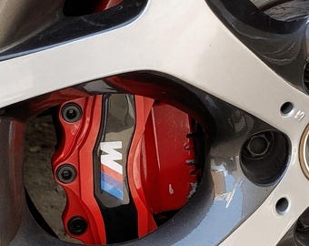 4 PCS Universal Fit Front & Rear Set - Brake Caliper Covers Red fit for BMW M Power  – Upgrade Styling Accessory
