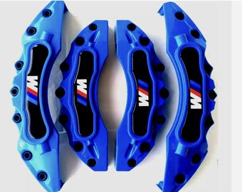 4 PCS Universal Fit Front & Rear Set – Upgrade Styling Accessory - Brake Caliper Covers Blue fit for BMW M Power