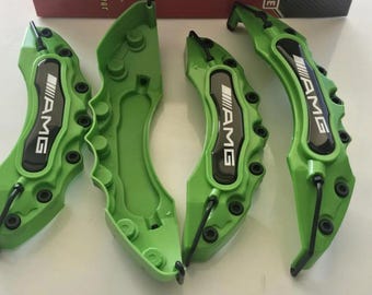 Brake Caliper Covers Green 4PCS – Fits Mercedes AMG A - C - E - S Class Cls Cla Gla Glc Gle Glb Glk Slk Sl – Universal Front & Rear Set