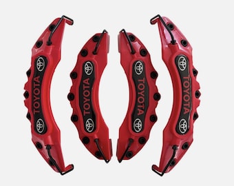 Red Brake Caliper Covers 4X For Toyota Corolla Camry Auris Avensis RAV4 Supra – Universal Front & Rear Kit NEW