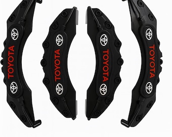 Black Brake Caliper Covers 4X For Toyota Corolla Camry Auris Avensis RAV4 Supra – Universal Front & Rear Kit NEW