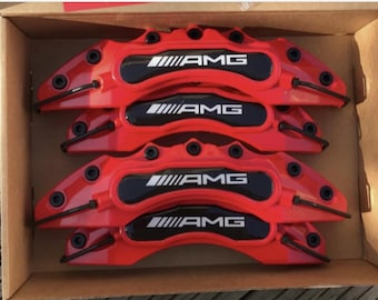 Brake Caliper Covers Red 4PCS – Fits Mercedes AMG A - C - E - S Class Cls Cla Gla Glc Gle Glb Glk Slk Sl – Universal Front & Rear Set