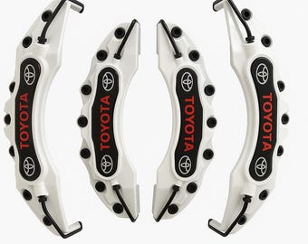 White Brake Caliper Covers 4X For Toyota Corolla Camry Auris Avensis RAV4 Supra – Universal Front & Rear Kit NEW