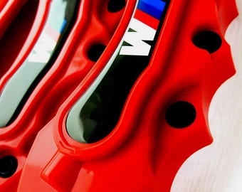Brake Caliper Covers for BMW M Power Red Color – 4 PCS Universal Fit Front & Rear Set – Upgrade Styling Accessory